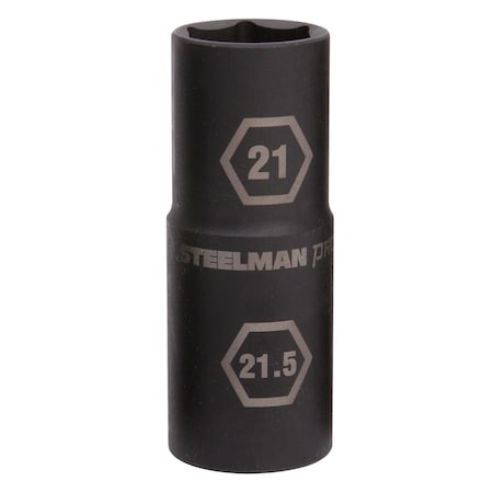 Steelman 1/2" Drive 6-Point Thin Wall 21mm x 21.5mm Impact Flip Socket 60230